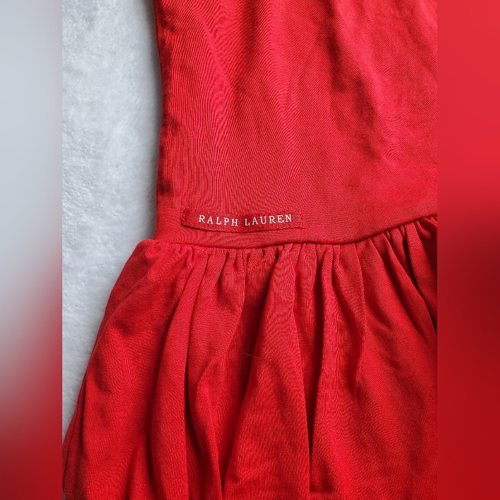 Ralph Lauren Bright Red Sleeveless Knit Dress - Picture 3 of 3